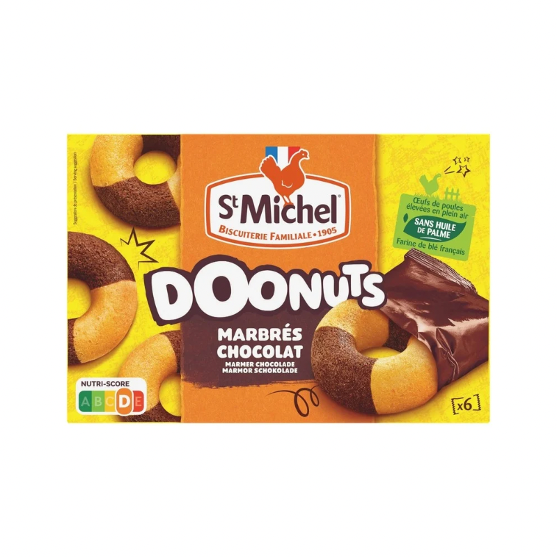 ST MICHEL SOFT MARBLE CHOCOLATE DONUTS