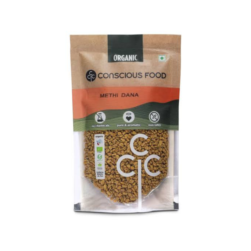 CONSCIOUS FOOD ORGANIC FENUGREEK SEEDS (METHI DANA)