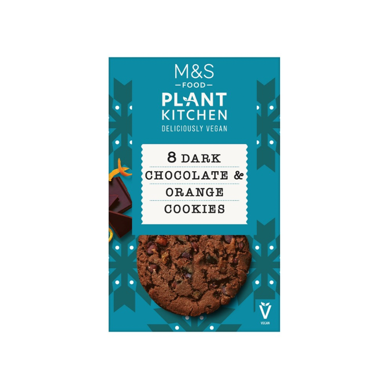 M&S VEGAN DARK CHOCOLATE & ORANGE COOKIES