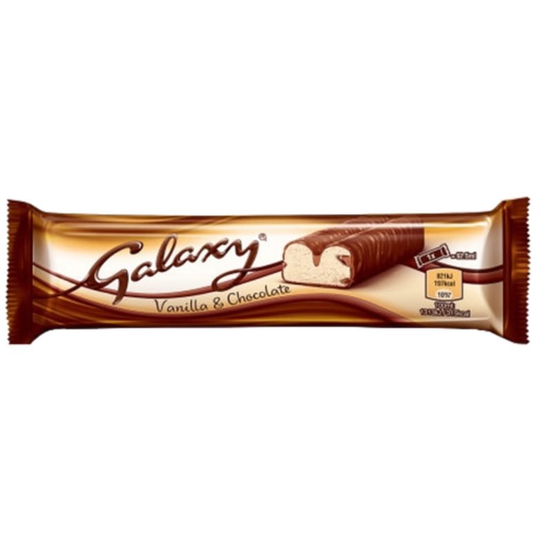 Galaxy Vanilla & Chocolate Ice Cream Bar with dual flavor layers