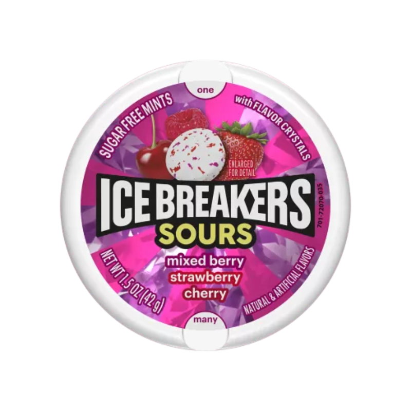 ICEBREAKERS SOURS MIXED BERRY , STRAWBERRY & CHERRY