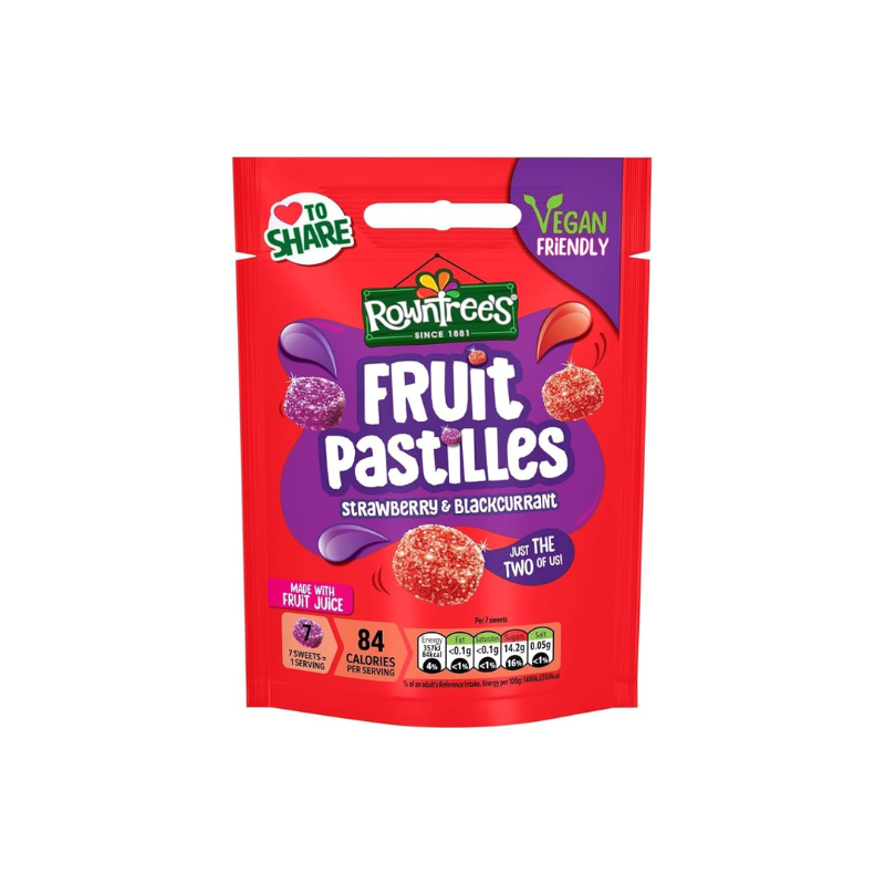 ROWNTREES STRAWBERRY & BLACKCURRANT FRUIT PASTILLES (π¬π§)