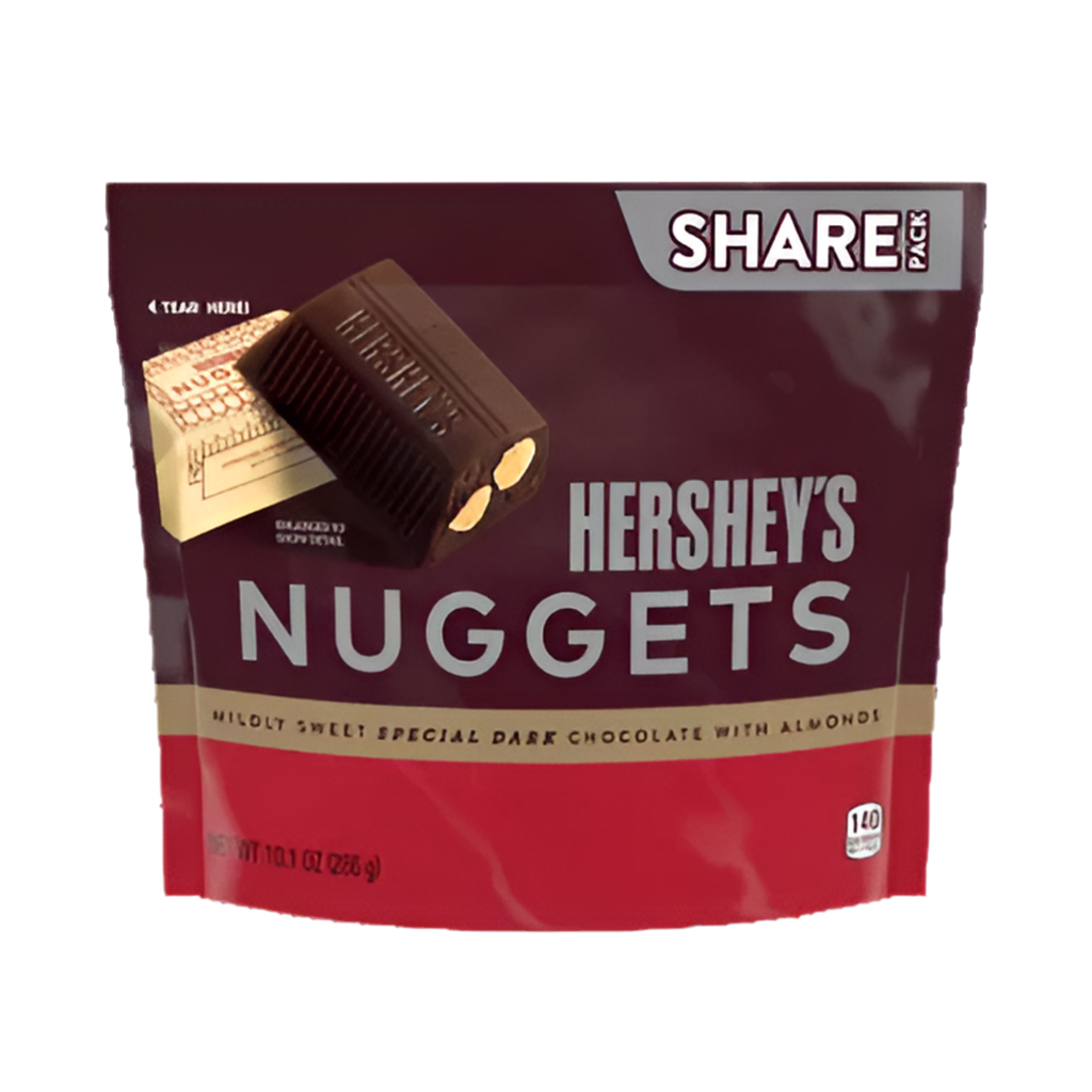 HERSHEY’S NUGGETS MILDLY SWEET SPECIAL DARK CHOCOLATE WITH ALMONDS