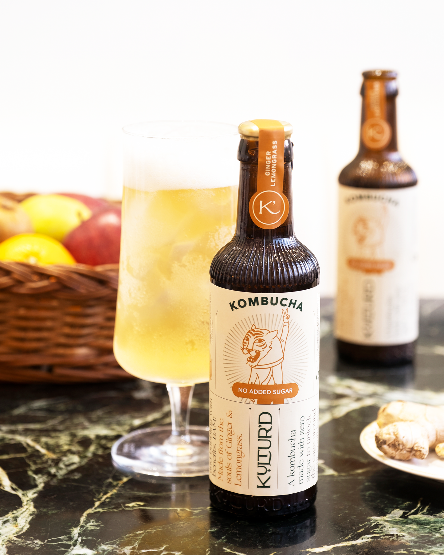 KULTUR’D GINGER LEMONGRASS KOMBUCHA (NO ADDED SUGAR)