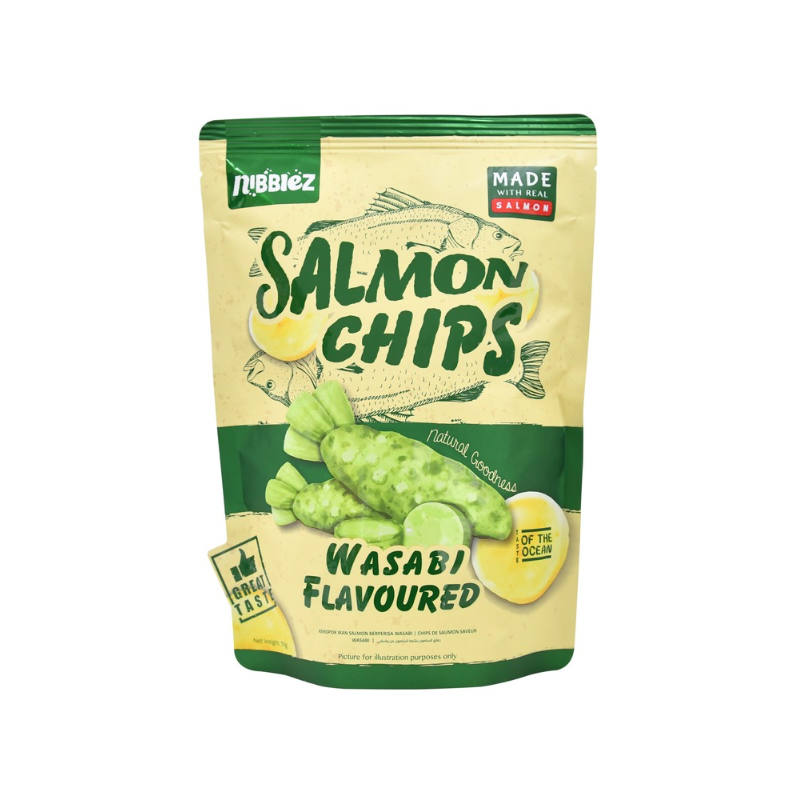 NIBBLEZ WASABI FLAVOURED SALMON CHIPS (π²πΎ)