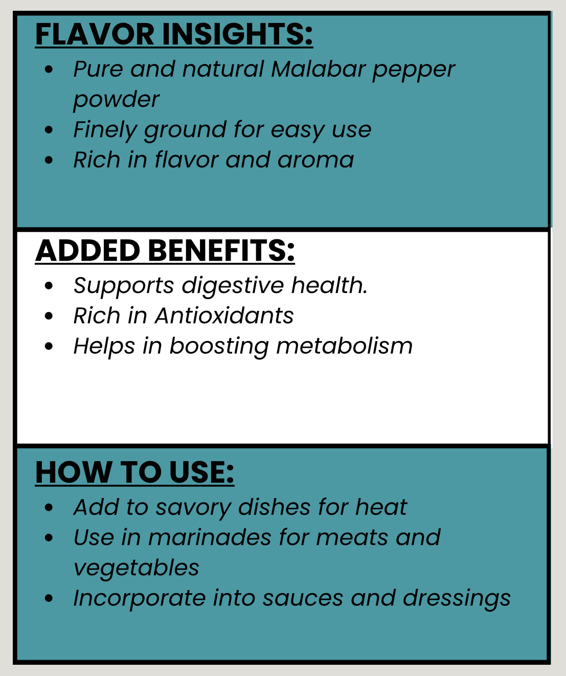 SPICE VAULT MALABAR BLACK PEPPER POWDER