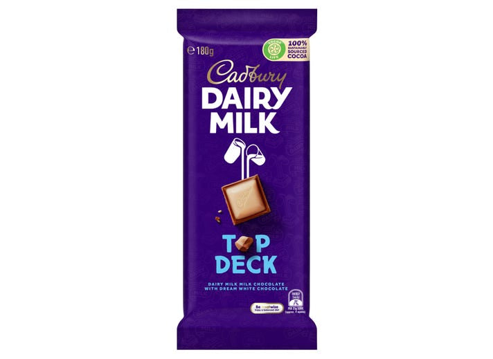 Cadbury Dairy Milk Top Deck Bar β Australian White & Milk Chocolate