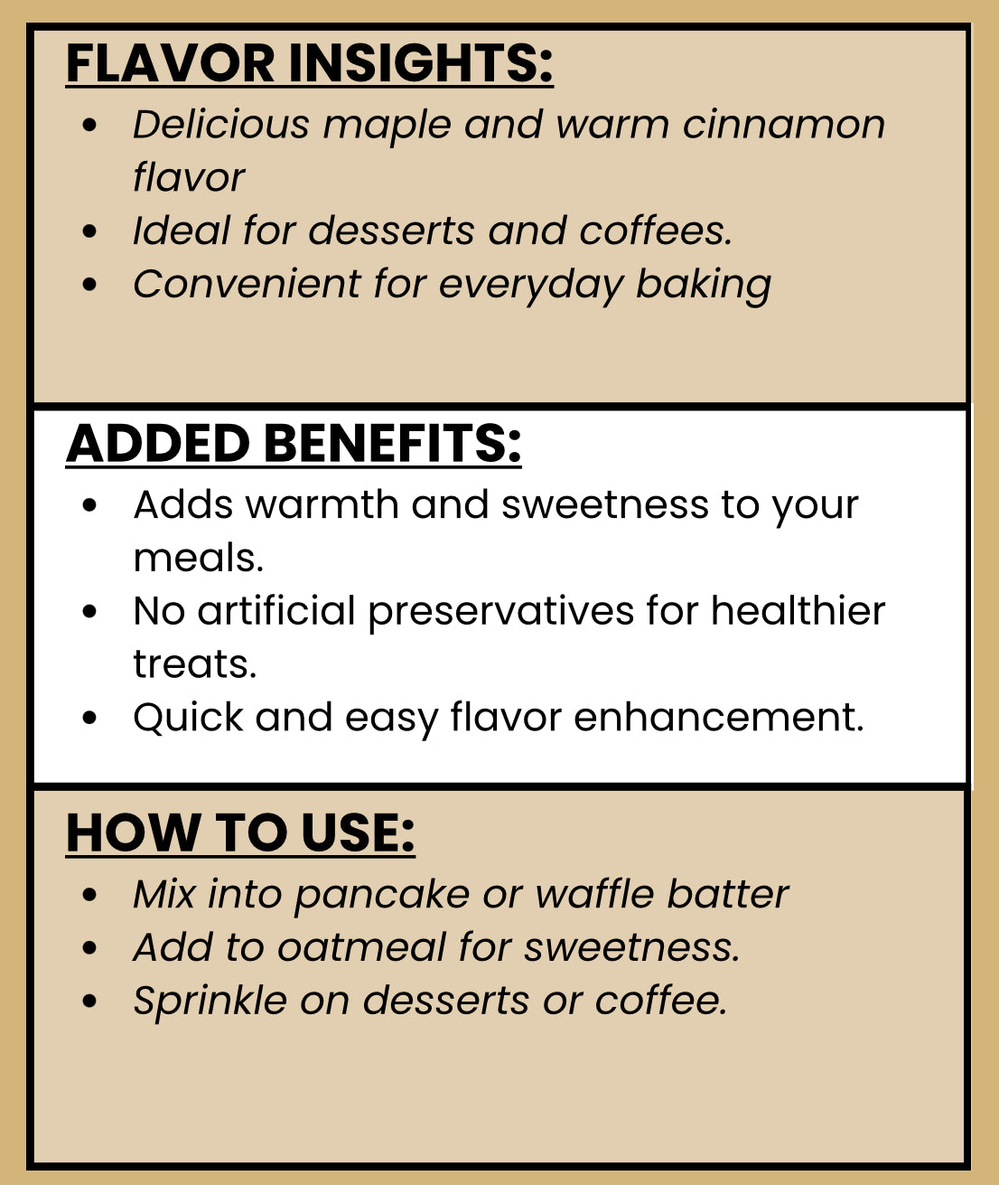 SPICE VAULT MAPLE CINNAMON POWDER