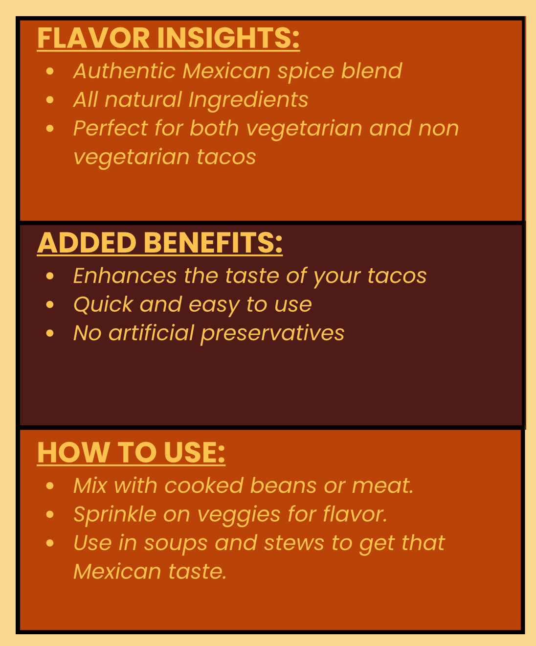 SPICE VAULT MEXICAN TACO SEASONING