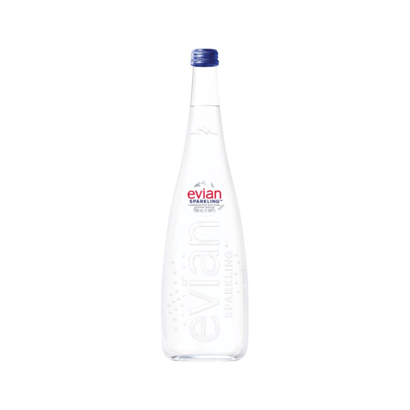 Evian 750ml Glass Bottle Mineral Water