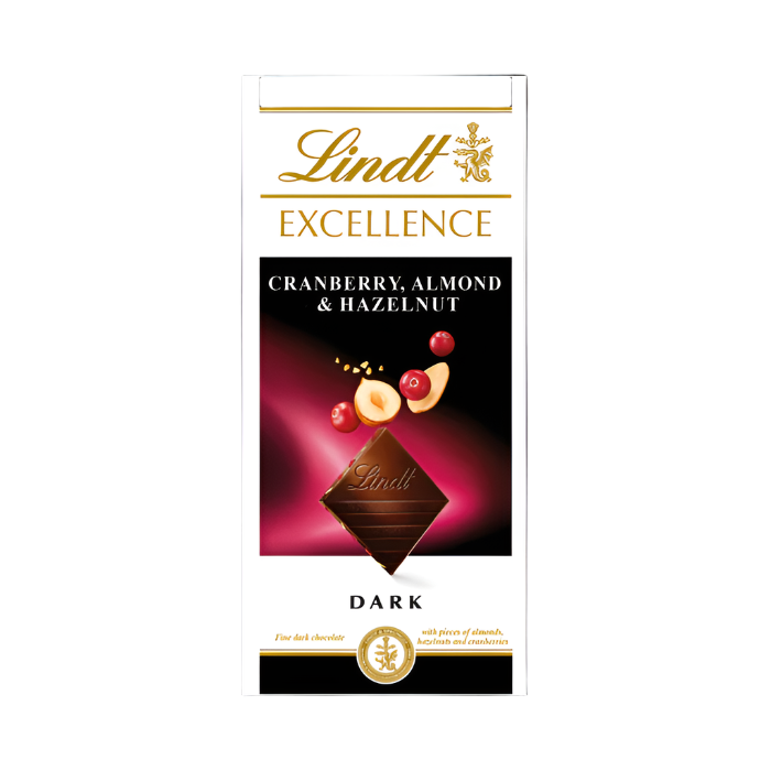 LINDT EXCELLENCE CRANBERRY ALMOND & HAZELNUT