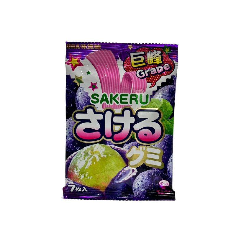 JAPANESE UHA MIKAKUTO SAKERU GRAPE STRINGY GUMMIES (🇯🇵)