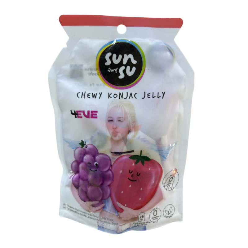 SUN SU GRAPE & STRAWBERRY CHEWY KONJAC JELLY (πΉπ)