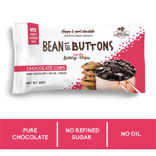 PINK HARVEST BEAN TO BUTTON CHOCOLATE CHIPS