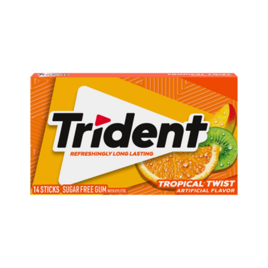 TRIDENT TROPICAL TWIST SUGAR FREE GUM