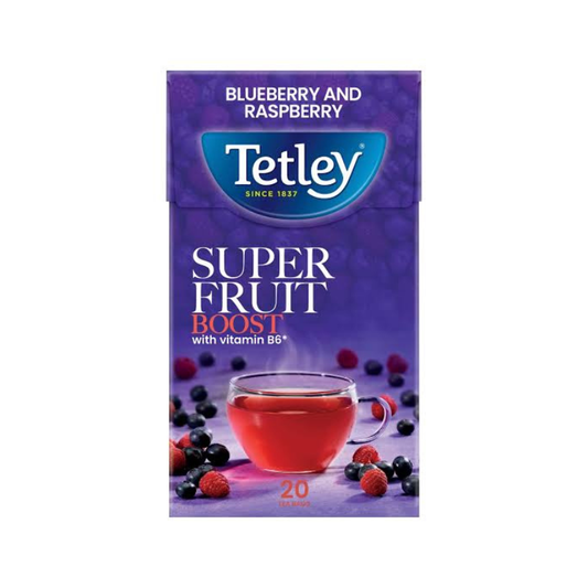 TETLEY SUPER FRUIT BOOST WITH VITAMIN B6 ( BLUEBERRY & RASPBERRY)