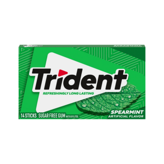 TRIDENT SPEARMINT SUGAR FREE GUM