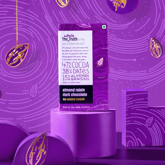 THE WHOLE TRUTH 47% DARK CHOCOLATE WITH ALMOND & RAISIN