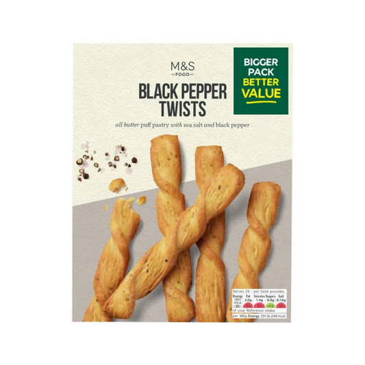 M&S BLACK PEPPER TWISTS