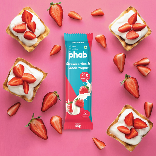 PHAB STRAWBERRIES & GREEK YOGHURT 21g PROTEIN BAR