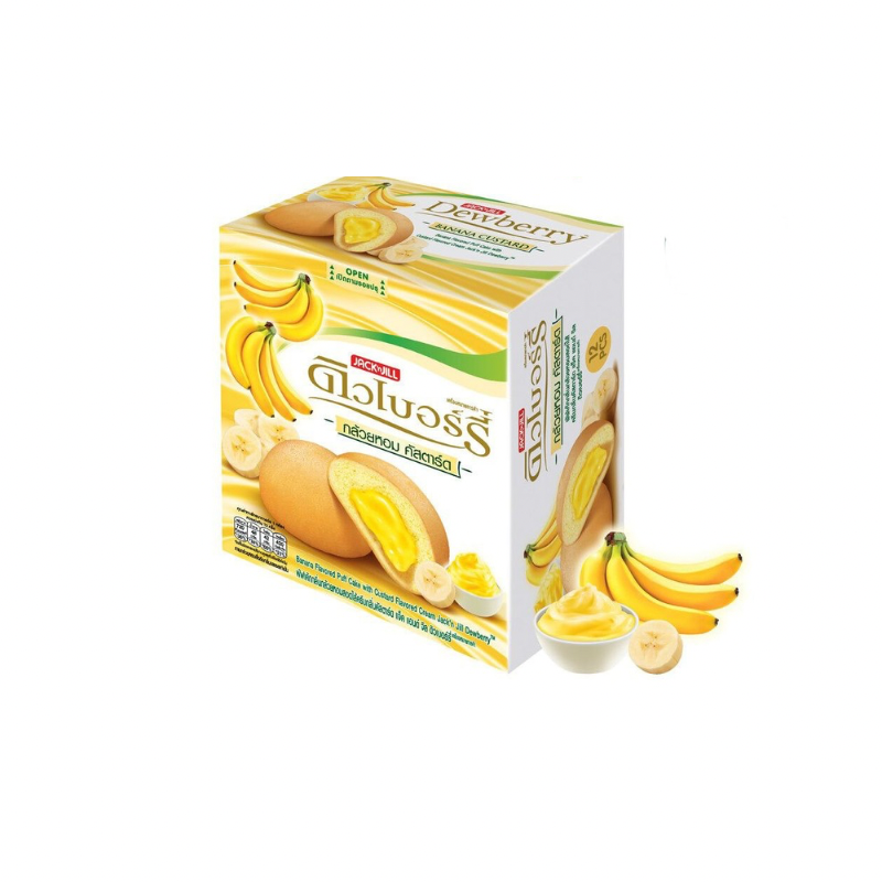 JACK N JILL BANANA CUSTARD DEWBERRY PUFF CAKES (🇹🇭)