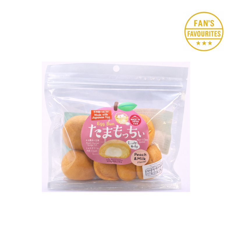 JAPANESE YC FACTORY PEACH & MILK TAMAMOCHI EGG BUN (🇯🇵)