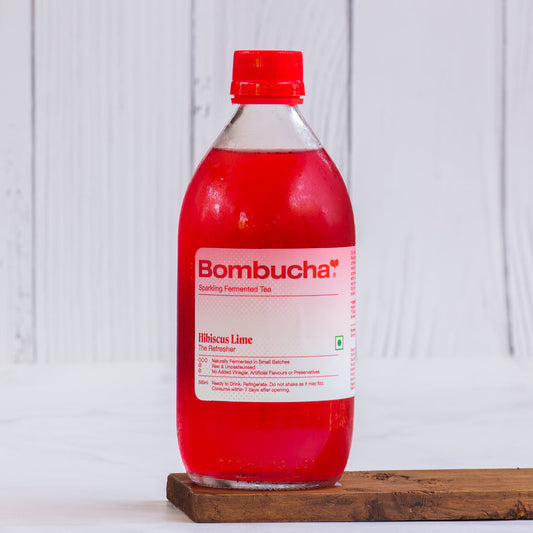 Bombucha Hibiscus Lime Kombucha Bottle