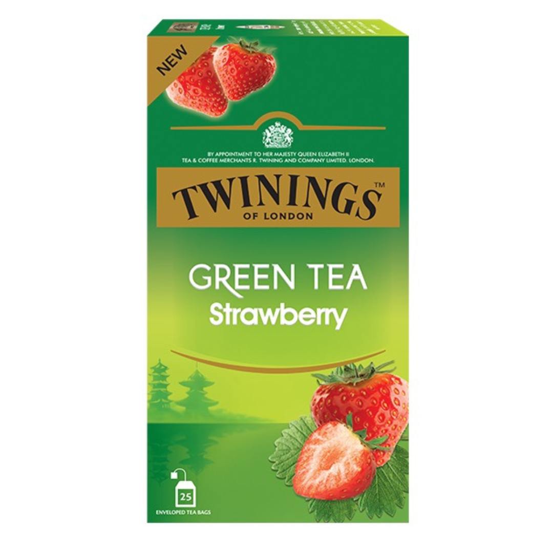 TWINNINGS GREEN TEA WITH STRAWBERRY