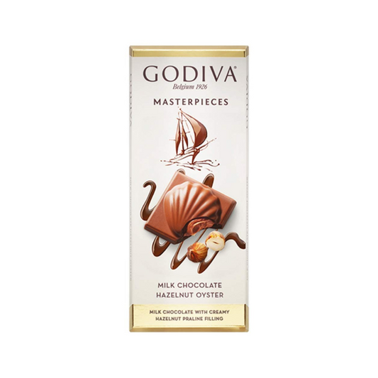 GODIVA MASTERPIECES MILK CHOCOLATE HAZELNUT OYSTER
