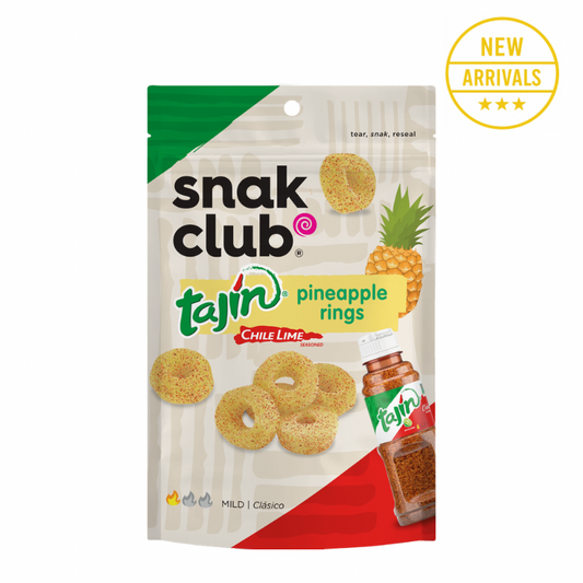 SNACK CLUB TAJIN CHILLI LIME PINEAPPLE RINGS ( VEGAN )