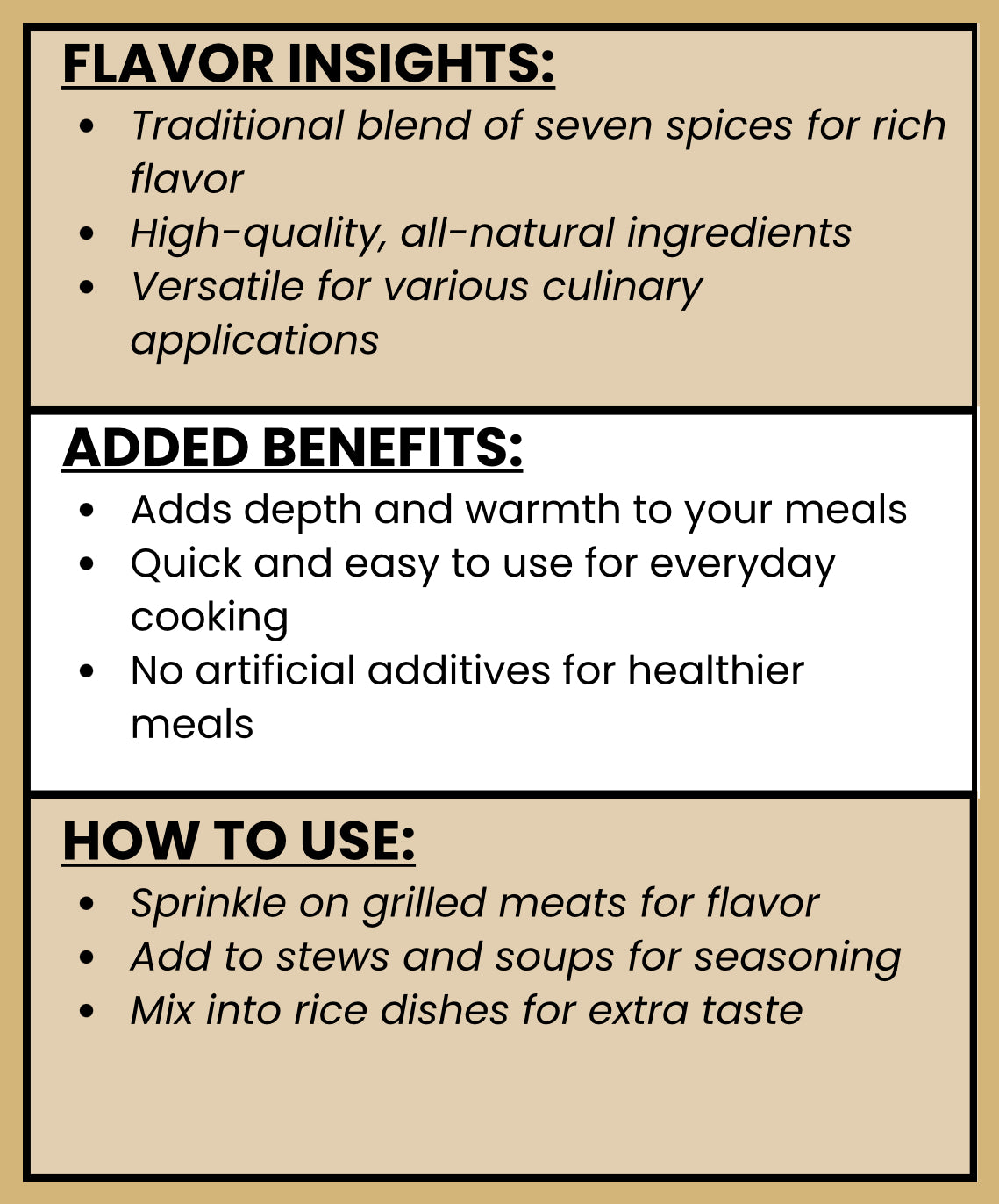 SPICE VAULT LEBANESE SEVEN SPICE BLEND