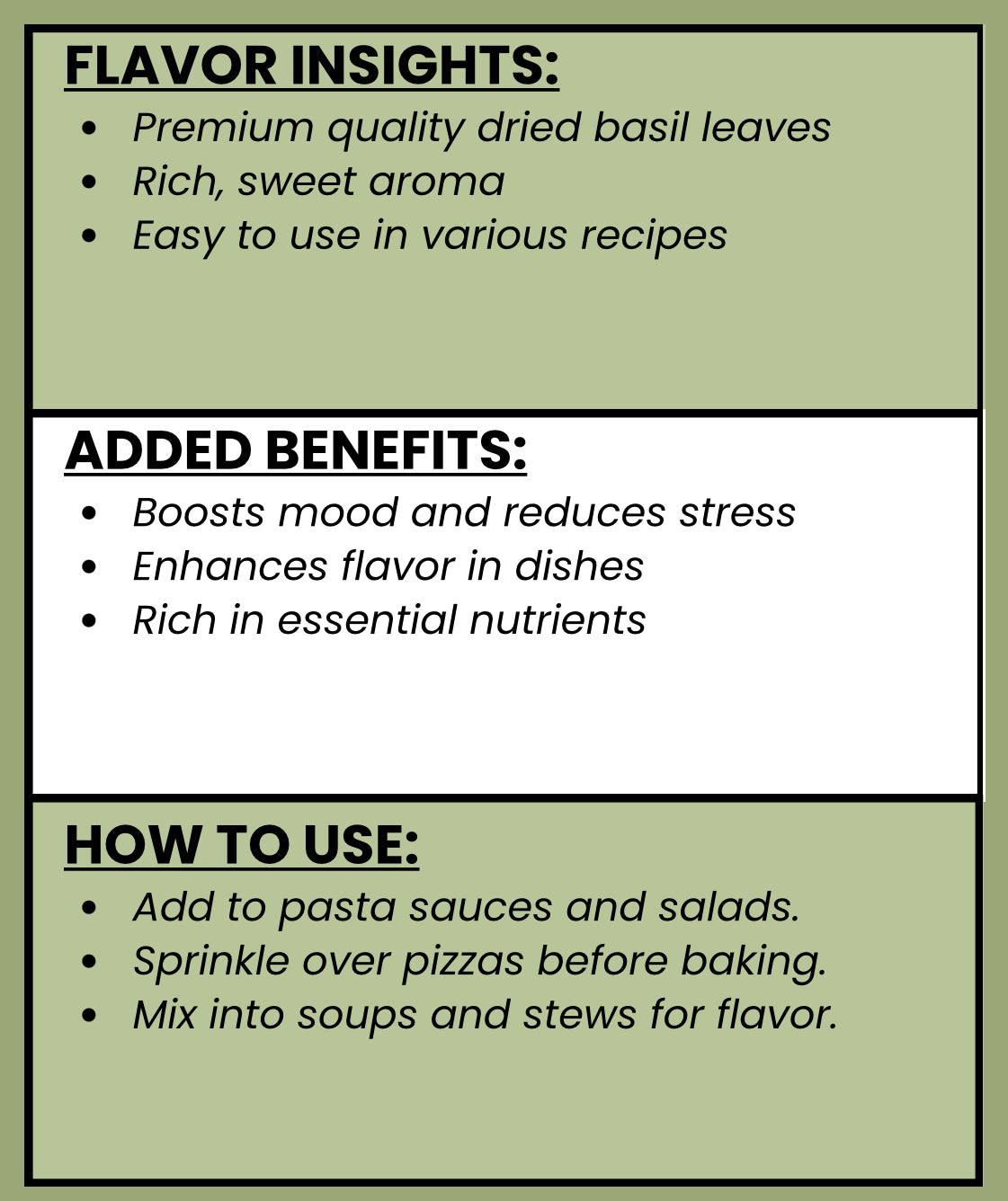 SPICE VAULT DRIED BASIL