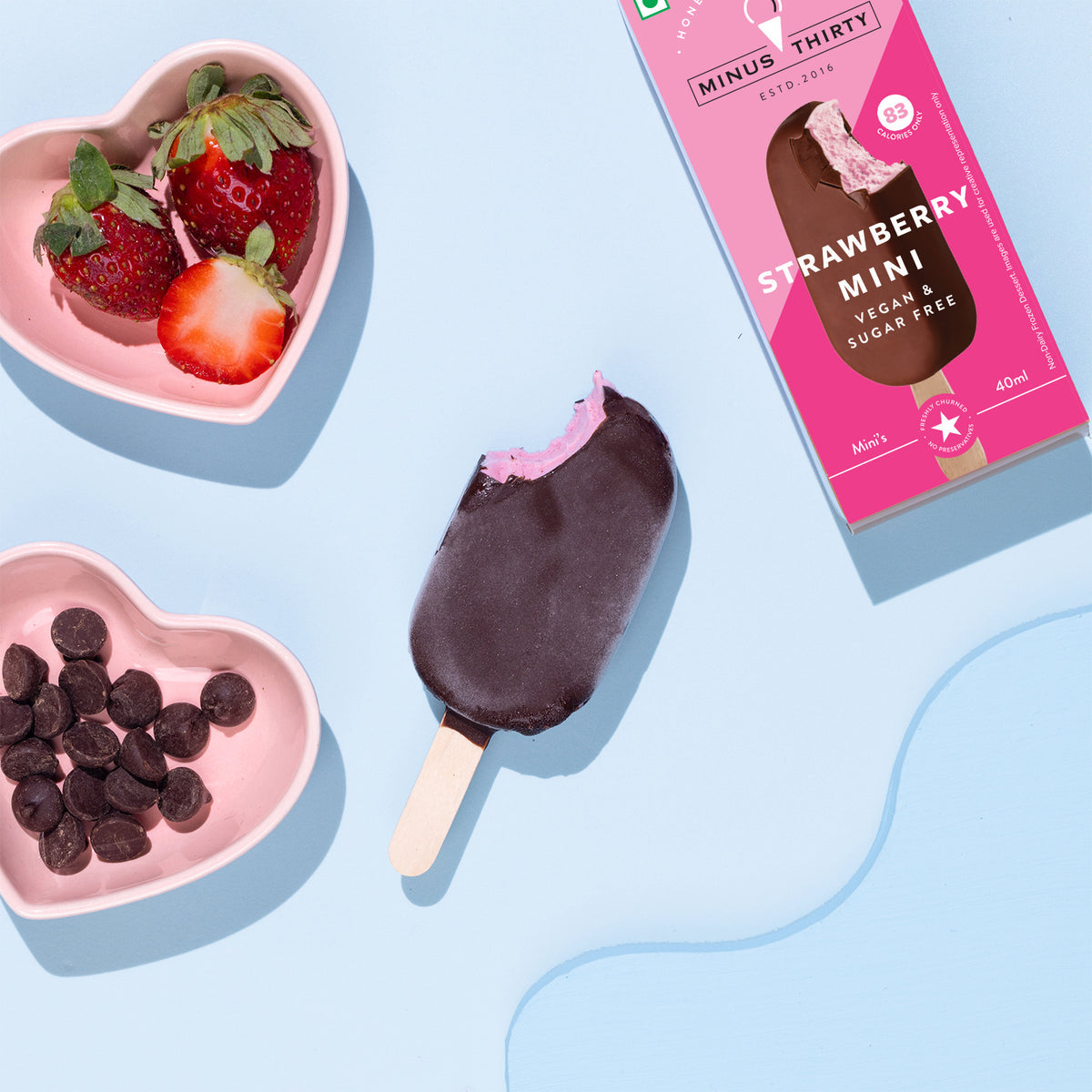 Minus 30 Strawberry Vegan Sugar-Free Mini Ice Cream Stick