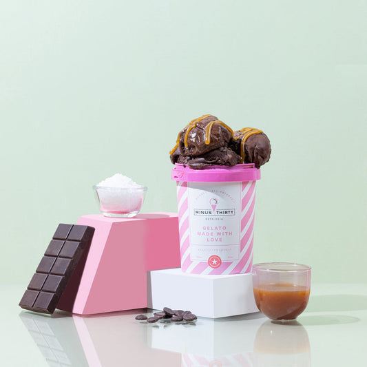 Minus 30 Dark Chocolate Sea Salt Caramel Vegan Ice Cream Tub
