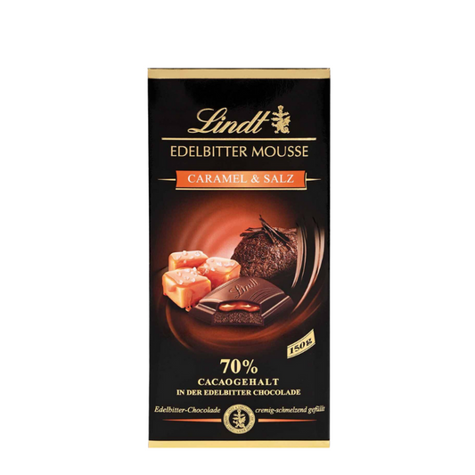 LINDT 70% MOUSSE CARAMEL SEA SALT DARK CHOCOLATE