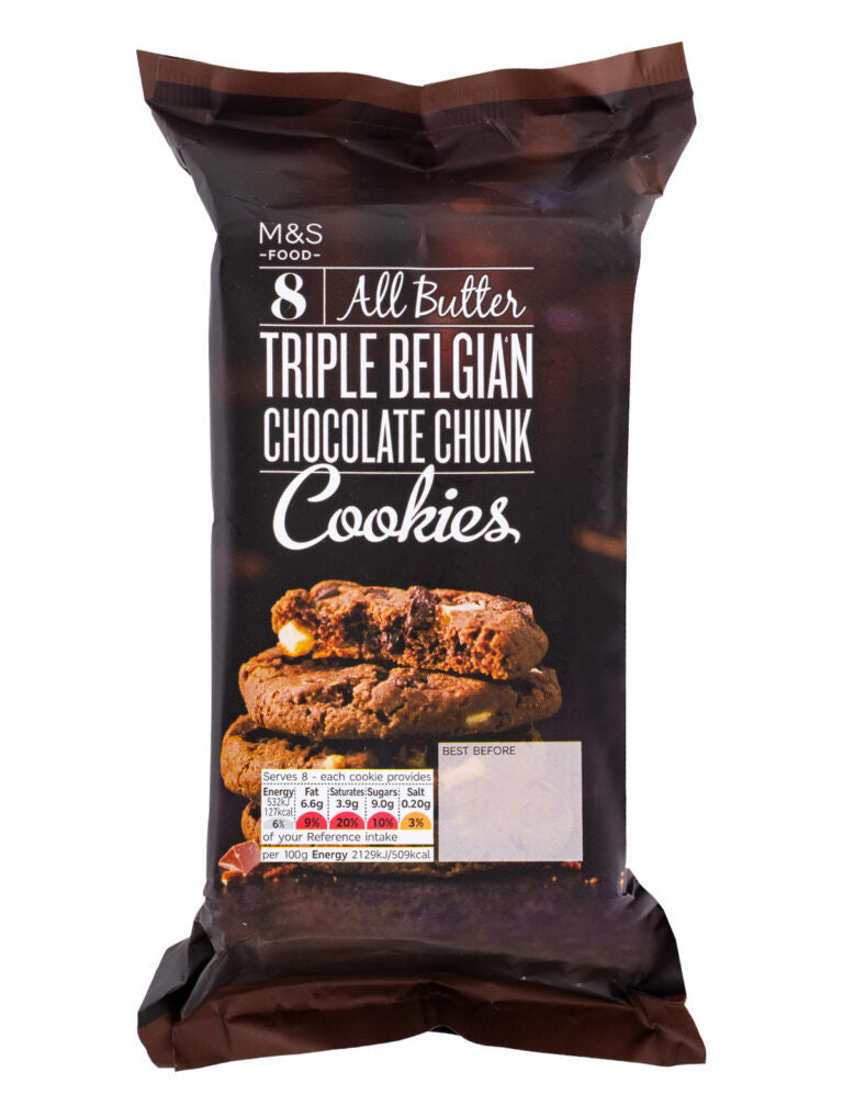 M&S TRIPLE BELGIAN CHOC CHUNK COOKIES