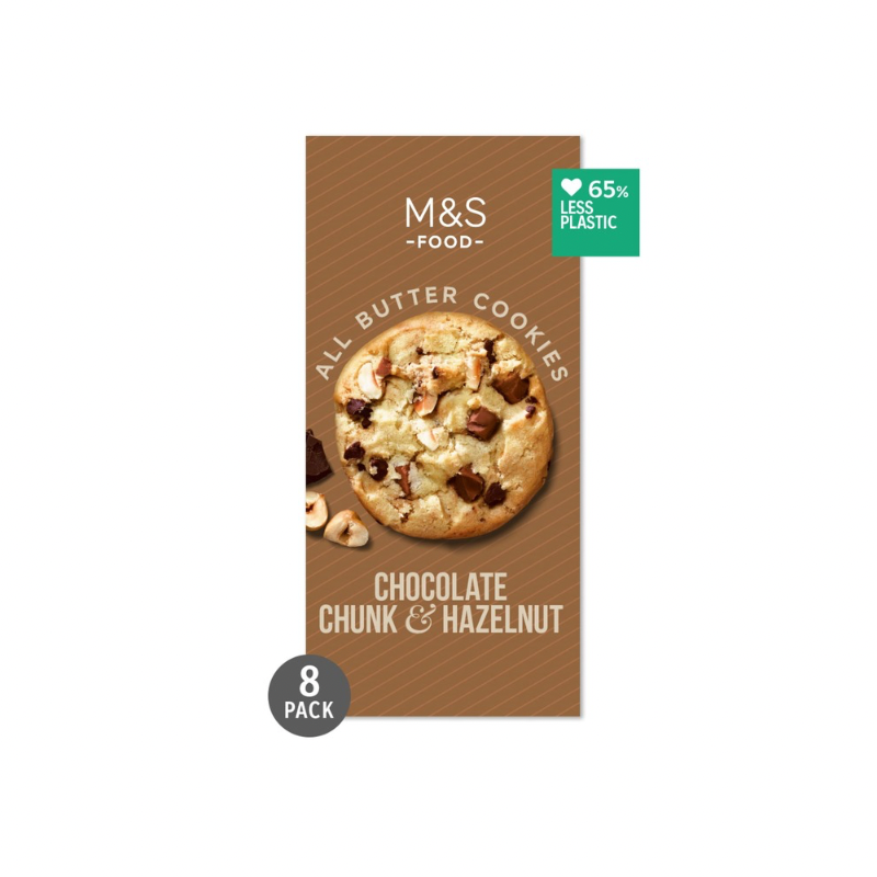 M&S CHOC CHUNK & HAZELNUT COOKIES