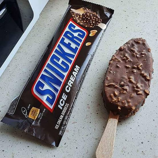 Snickers Ice Cream Stick with Peanut Caramel and Chocolate