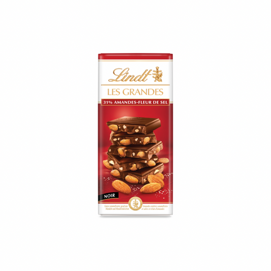 LINDT LES GRANDES 31% ALMONDS WITH SEA SALT DARK CHOCOLATE