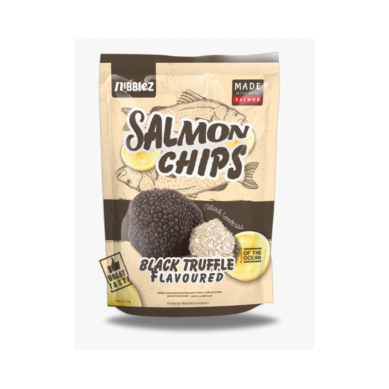 NIBBLEZ BLACK TRUFFLE FLAVOURED SALMON CHIPS (🇲🇾)