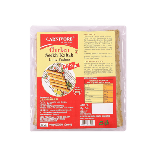 CARNIVORE LIME PUDINA CHICKEN SEEKH KEBAB