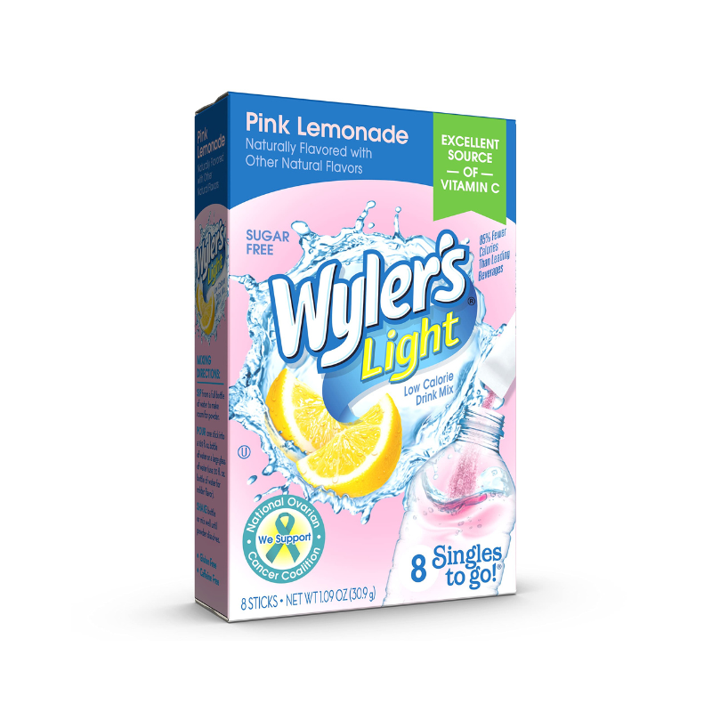 WYLER’S LIGHT PINK LEMONADE ZERO SUGAR DRINK MIX