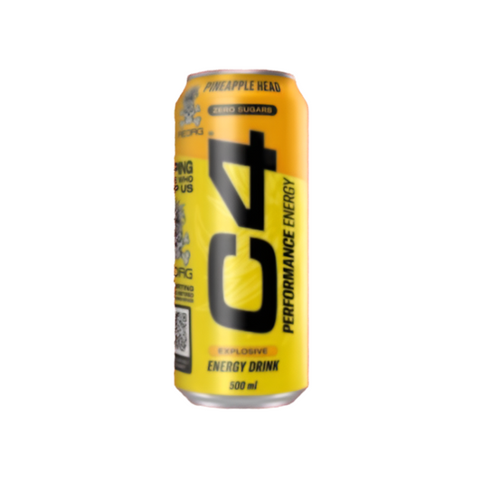 C4 Pineapple Head Energy Drink – Zero Sugar Performance Energy
