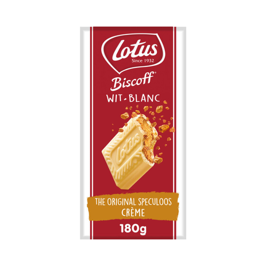 LOTUS BISCOFF SPECULOOS CRÈME IN WHITE CHOCOLATE BAR