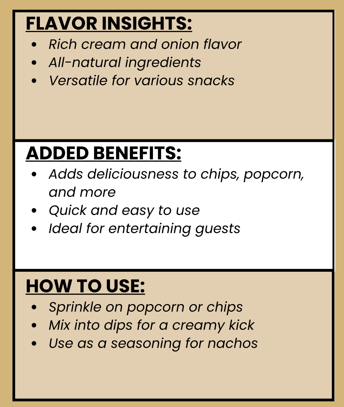 SPICE VAULT CREAM & ONION SEASONING