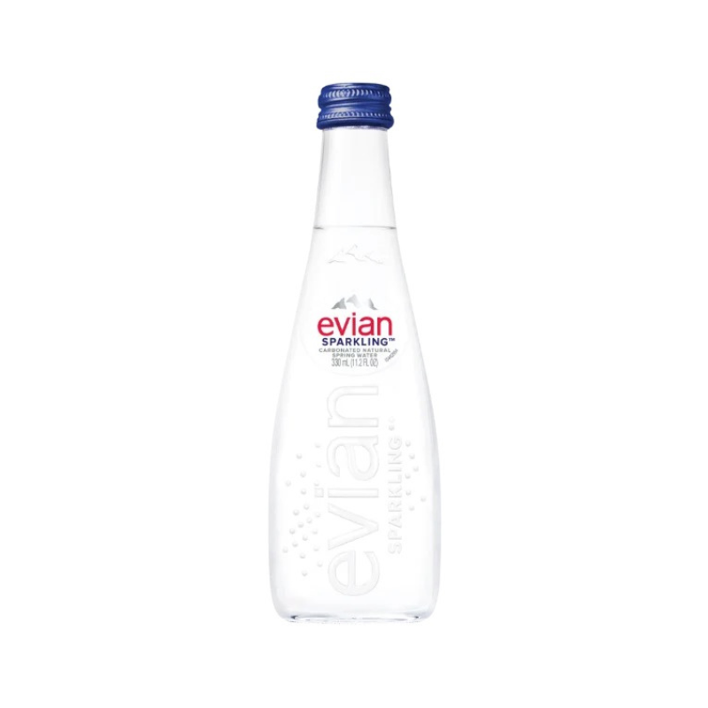 EVIAN 330ML GLASS NATURAL MINERAL WATER