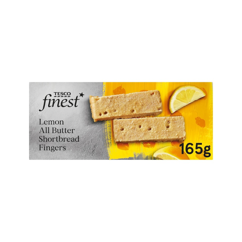 TESCO LEMON ALL BUTTER SHORTBREAD FINGERS (🇬🇧)