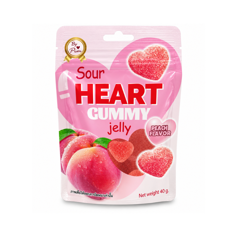 PIM SOUR PEACH HEART GUMMY JELLY (🇹🇭)