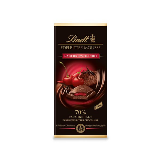 LINDT 70% CHILLI & SOUR CHERRY MOUSSE DARK CHOCOLATE