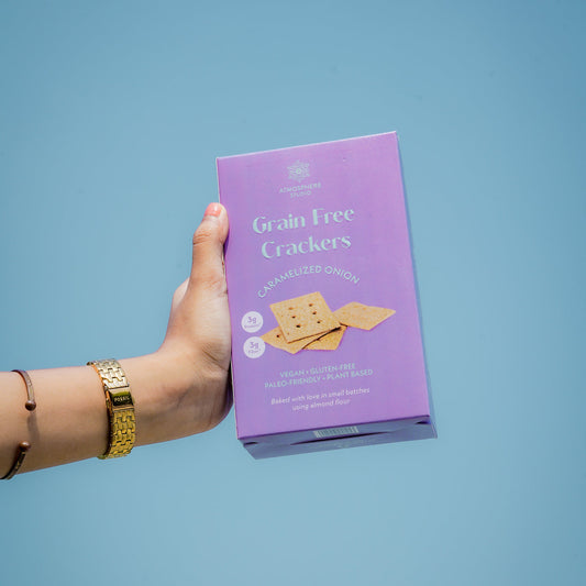 Atmosphere Studio Caramelised Onion Almond Flour Crackers (Gluten-Free & Vegan)